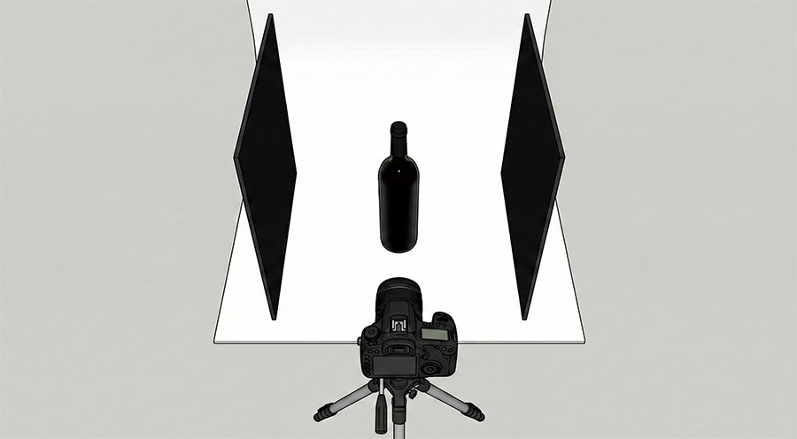 黒スチレンボードの撮影画像